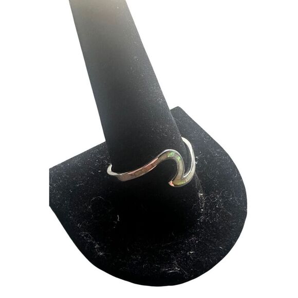 White Opal 925 Sterling Silver Wave Ring 12” - Picture 4 of 9